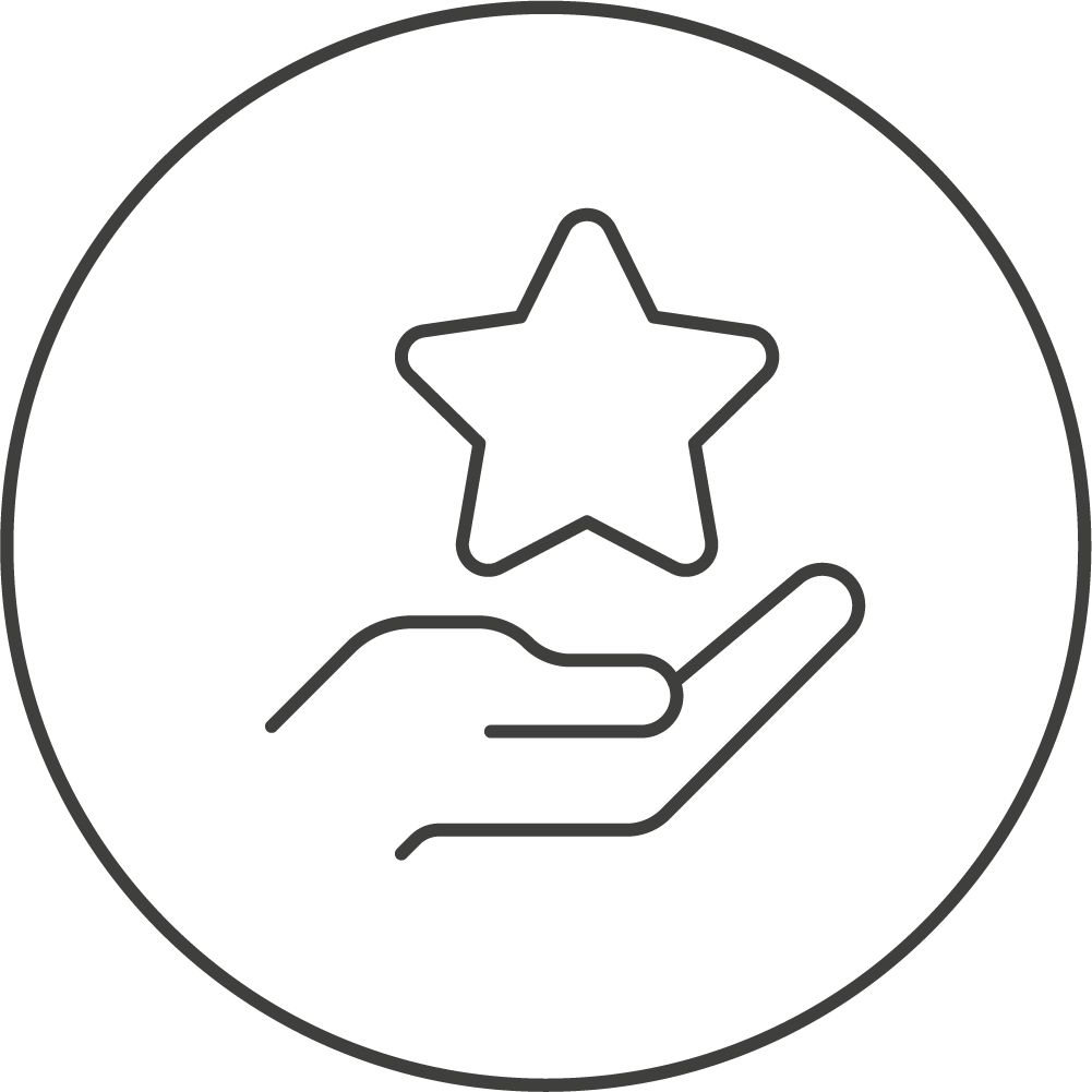 Icon Hand mit Stern