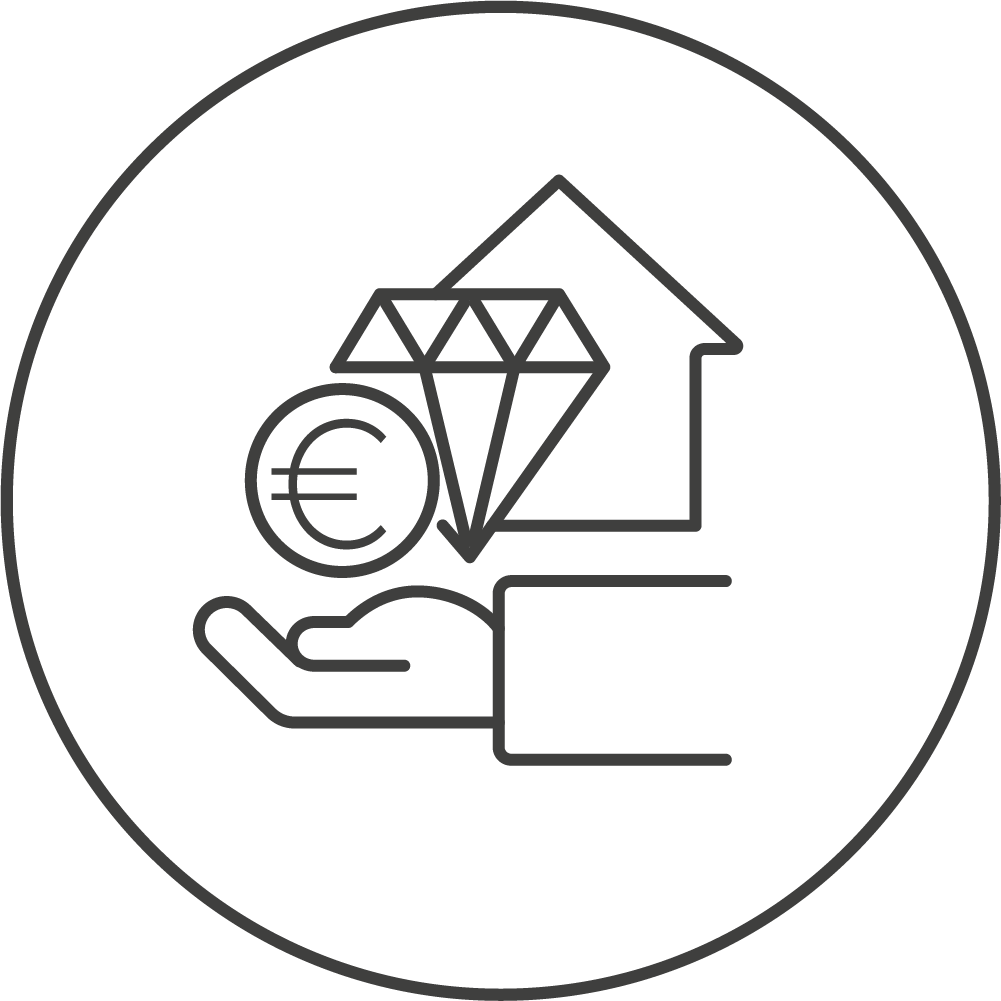 Icon eines wertvollen Hauses