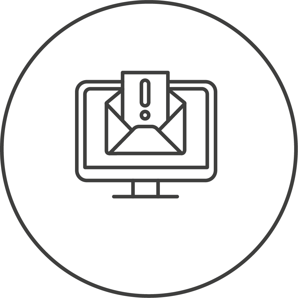 Icon Bildschirm mit Brief Logo